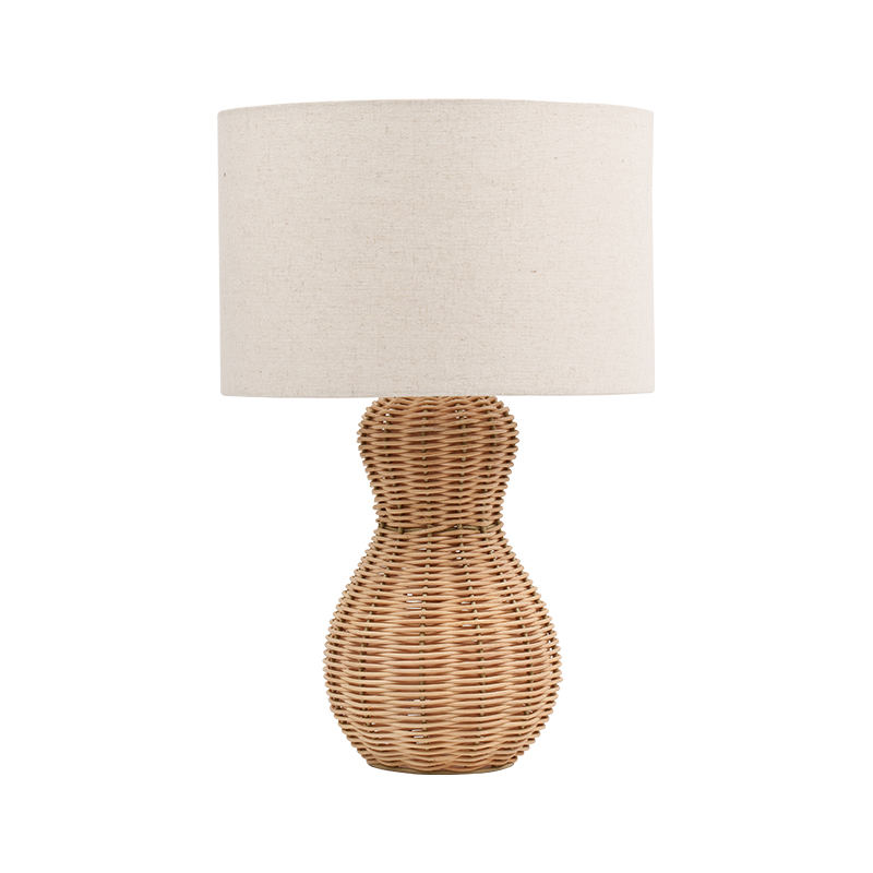 El yapımı rattan sanat masa lambası